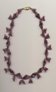 Bead necklace with broken press molded Czech glass beads after fall on floor, length 17'' 43cm.